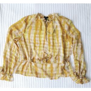 Who What Wear tie dye chiffon peplum blouse XL